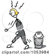 Royalty Free Vector Clip Art Illustration Of A Stick Woman Throwing Away A Scale