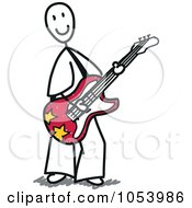 Royalty Free Vector Clip Art Illustration Of A Stick Guitarist