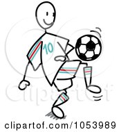 Royalty Free Vector Clip Art Illustration Of A Stick Soccer Man