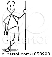 Poster, Art Print Of Stick Man Leaning Against A Sign