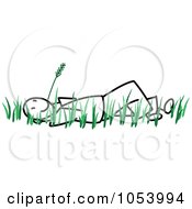 Poster, Art Print Of Stick Man Laying In Grass