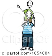 Royalty Free Vector Clip Art Illustration Of A Stick Man And Son