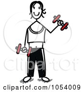 Royalty Free Vector Clip Art Illustration Of A Stick Man Weight Lifting by Frog974 #COLLC1054009-0066