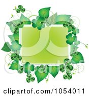 Poster, Art Print Of Green St Patricks Day Frame Of Leaves And Shamrocks