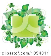 Royalty Free Vector Clip Art Illustration Of A Green St Patricks Day Frame Of Leaves And Shamrocks by Pushkin