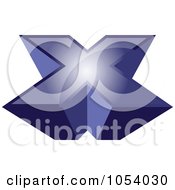 Royalty Free 3d Vector Clip Art Illustration Of A Blue X Logo by vectorace