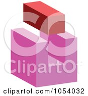 Royalty Free 3d Vector Clip Art Illustration Of A Red Brick And Abstract Pink Block Logo by vectorace