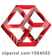 Poster, Art Print Of Red Hexagon Shape Logo