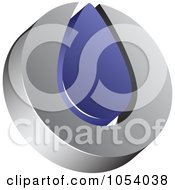 Royalty Free 3d Vector Clip Art Illustration Of A Silver And Blue Droplet Logo