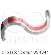 Royalty Free 3d Vector Clip Art Illustration Of A Red And Silver Wave Logo by vectorace