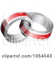 Poster, Art Print Of Red And Silver Rings Logo