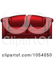 Poster, Art Print Of 3d Red Leather Couch