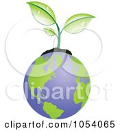 Poster, Art Print Of Dewy Green Plant Growing From Earth