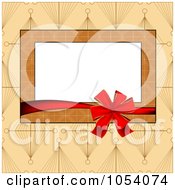 Poster, Art Print Of Red Ribbon Around A Brown Frame On Tan