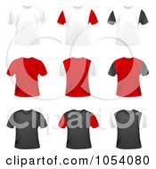 Poster, Art Print Of Digital Collage Of 3d Red Black And White Shirts