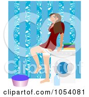 Royalty Free Vector Clip Art Illustration Of A Sexy Housewife Sitting On A Washing Machine