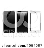 Poster, Art Print Of Digital Collage Of 3d Black And White Cell Phones