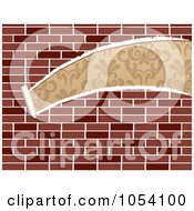 Royalty Free Vector Clip Art Illustration Of Peeling Brick Wallpaper Revealing A Floral Pattern