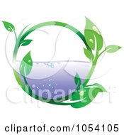 Poster, Art Print Of Dewy Leaf Vine Circling Water