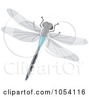 Poster, Art Print Of Blue And Gray Dragonfly