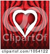 Poster, Art Print Of Red Heart With White Space Over A Curtain