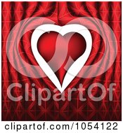 Royalty Free Vector Clip Art Illustration Of A Red Heart With White Space Over A Curtain