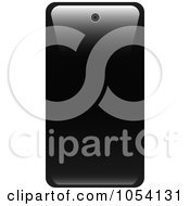 Royalty Free Vector Clip Art Illustration Of The Back Of A 3d Black Cell Phone by vectorace