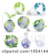 Poster, Art Print Of Digital Collage Of Globes And Leaves