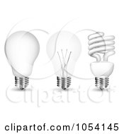 Poster, Art Print Of Digital Collage Of 3d Light Bulbs