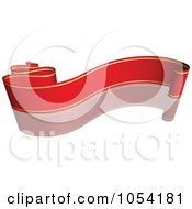 Poster, Art Print Of Red And Gold Ribbon Banner With A Reflection - 8