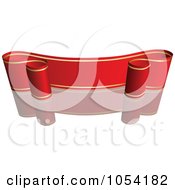 Royalty Free Vector Clip Art Illustration Of A Red And Gold Ribbon Banner With A Reflection 7