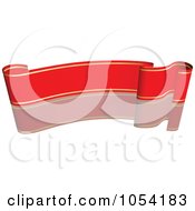 Poster, Art Print Of Red And Gold Ribbon Banner With A Reflection - 5