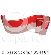 Royalty Free Vector Clip Art Illustration Of A Red And Gold Ribbon Banner With A Reflection 9