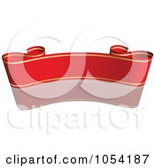Poster, Art Print Of Red And Gold Ribbon Banner With A Reflection - 6