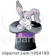 Poster, Art Print Of Gray Rabbit In A Magic Hat