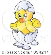 Royalty-Free Vector Clip Art Illustration of a Hatching Chick by visekart #COLLC1054211-0161