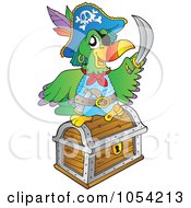 Poster, Art Print Of Pirate Parrot With Treasure