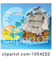 Poster, Art Print Of Pirate Ship At Night - 5