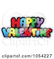 Royalty Free Vector Clip Art Illustration Of A Colorful Happy Valentine Greeting