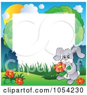 Royalty Free Vector Clip Art Illustration Of A Spring Rabbit Frame With White Space