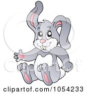 Royalty Free Vector Clip Art Illustration Of A Gray Rabbit