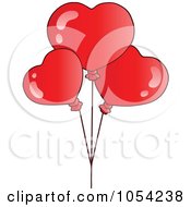 Royalty Free Vector Clip Art Illustration Of Three Heart Balloons