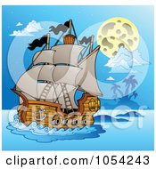 Poster, Art Print Of Pirate Ship At Night - 4