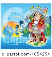 Poster, Art Print Of Pirate Standing On An Island