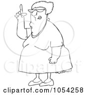 Poster, Art Print Of Black And White Woman Pointing Up Outline