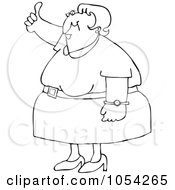 Poster, Art Print Of Black And White Woman Holding A Thumb Up Outline