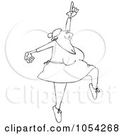 Poster, Art Print Of Black And White Dancing Ballerina Outline