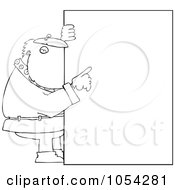 Poster, Art Print Of Black And White Santa With A Big Sign Outline