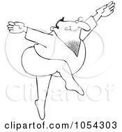 Royalty Free Vector Clip Art Illustration Of A Black And White Male Ballet Dancer Outline by djart