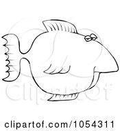 Poster, Art Print Of Black And White Fish Outline